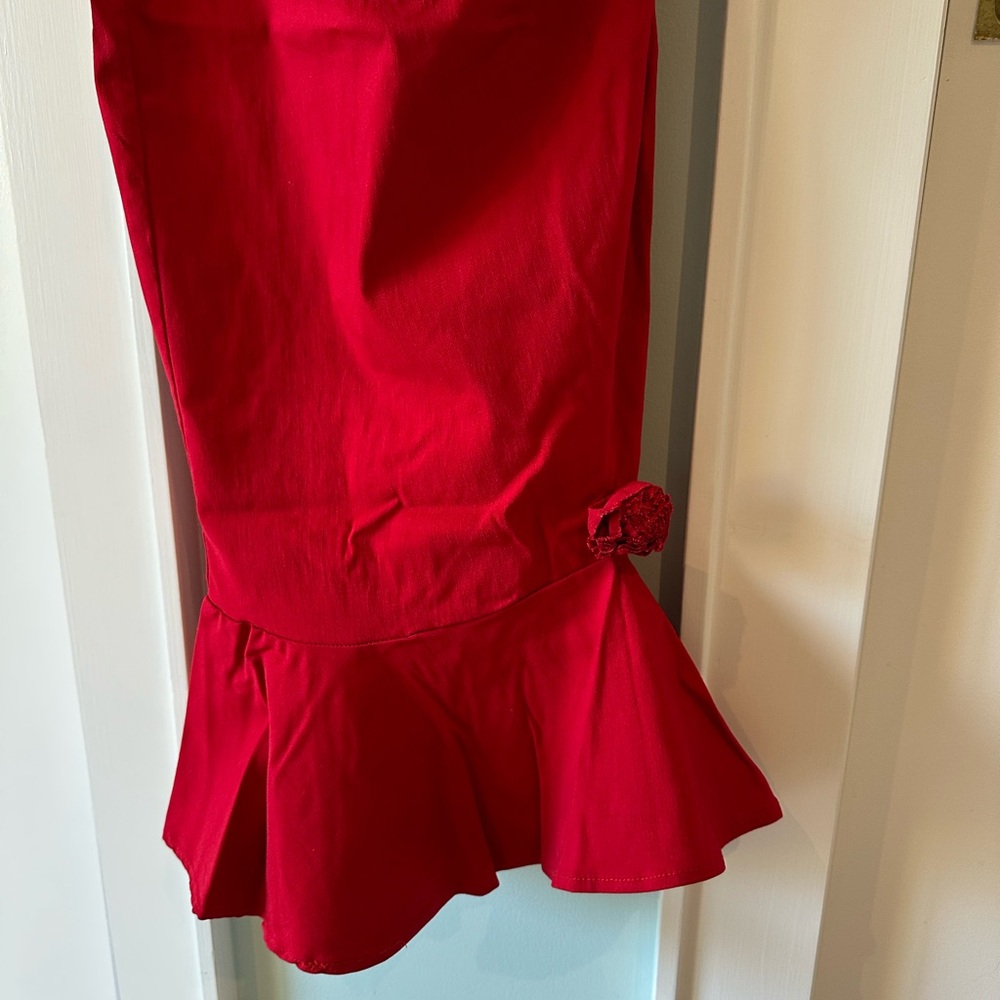 Elegant Red Ruffle Dress - Picture 5 of 6